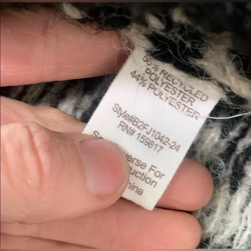 Altar’d State Claudia Checkered Cardigan Sweater Black & Cream Balloon Sleeve - Picture 12 of 13